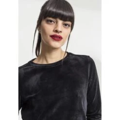 URBAN CLASSICS Woman's Urban Klassiek Fluwelen Crew T-shirt -Moss Kopenhagen-winkel tb1352 00007 tb1352 m15 00007 2