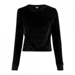 URBAN CLASSICS Woman's Urban Klassiek Fluwelen Crew T-shirt -Moss Kopenhagen-winkel tb1352 00007 tb1352 p1 00007black