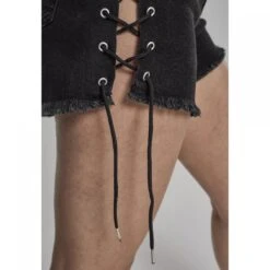 URBAN CLASSICS Dames Shorts Urban Classic Waist Denim Lace Up 14 URBAN CLASSICS Dames Shorts Urban Classic Waist Denim Lace Up -Moss Kopenhagen-winkel tb2001 00709 tb2001 m17 00007 black 1