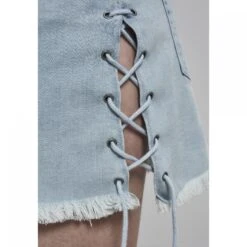 URBAN CLASSICS Damesfiguur Urban Klassieke Spijkerstofrok Aan De Kant Zetten -Moss Kopenhagen-winkel tb2002 01375 tb2002 m17 01375 blue bleached 1