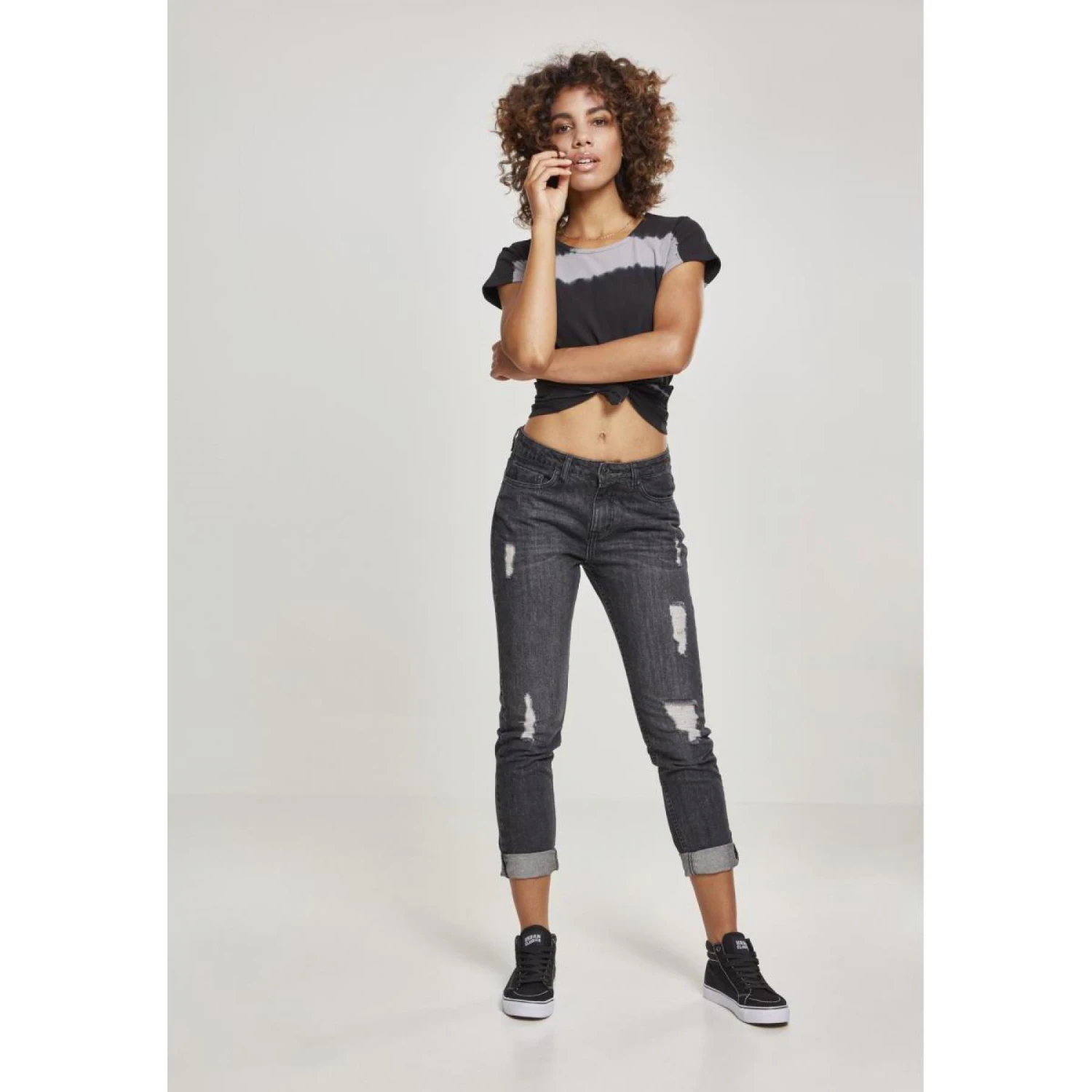 URBAN CLASSICS Urban Classic Striped Lace T-shirt Voor Vrouwen 4 URBAN CLASSICS Urban Classic Striped Lace T-shirt Voor Vrouwen - Afbeelding 2