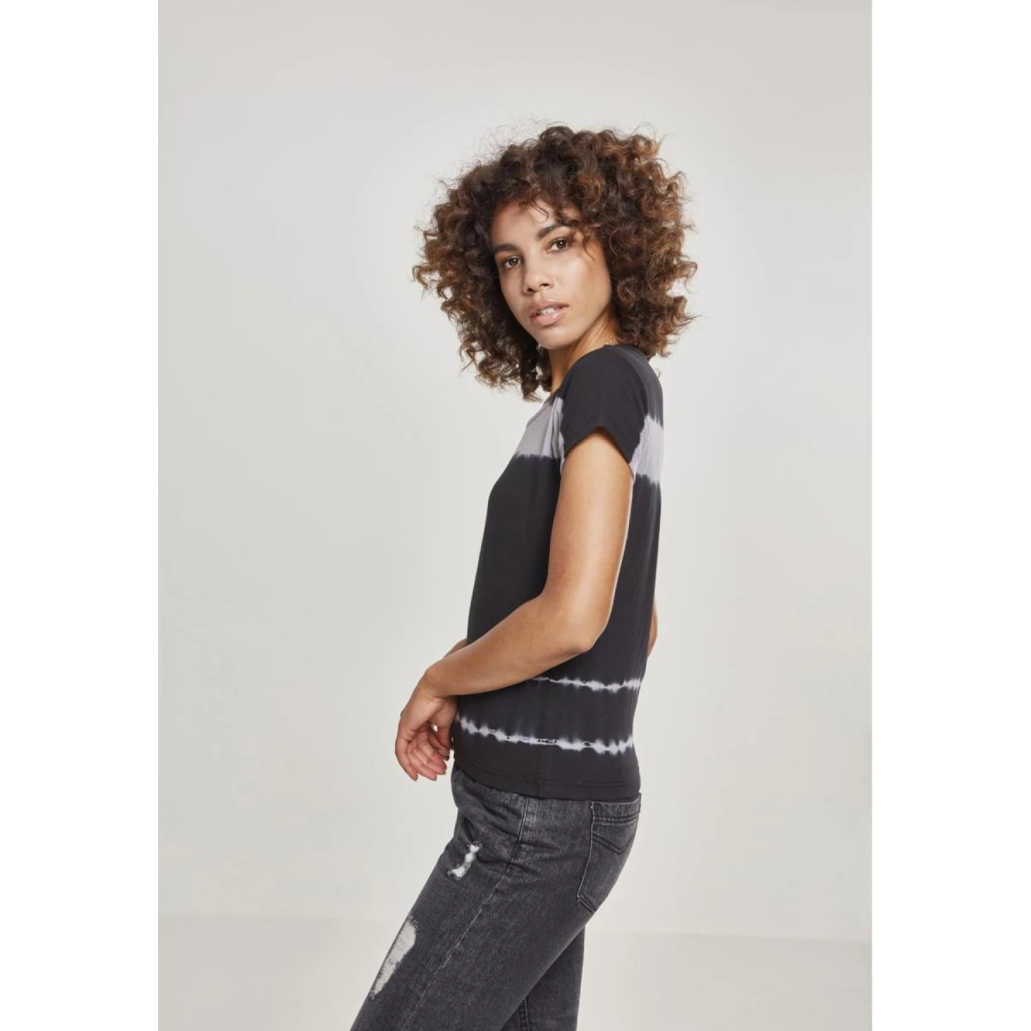 URBAN CLASSICS Urban Classic Striped Lace T-shirt Voor Vrouwen 6 URBAN CLASSICS Urban Classic Striped Lace T-shirt Voor Vrouwen - Afbeelding 4