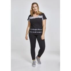 URBAN CLASSICS Urban Classic Striped Lace T-shirt Voor Vrouwen 30 URBAN CLASSICS Urban Classic Striped Lace T-shirt Voor Vrouwen -Moss Kopenhagen-winkel tb2330 01465 u tb2330 m12 01465 u black light grey