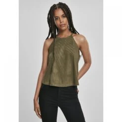 URBAN CLASSICS Dames Urban Classic Rib Neholder Tank Top -Moss Kopenhagen-winkel tb2991 00176 tb2991 m1 00176 2