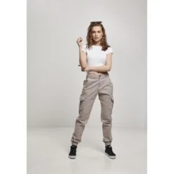 Dames Cargo Broek Urban Classics High Waist (Groot Getailleerd ) -Moss Kopenhagen-winkel tb3048 02913 4