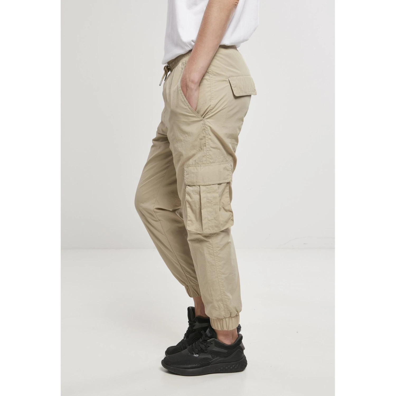 Dames Cargo Broek Urban Classics High Waist Crinkle 4 Dames Cargo Broek Urban Classics High Waist Crinkle - Afbeelding 2