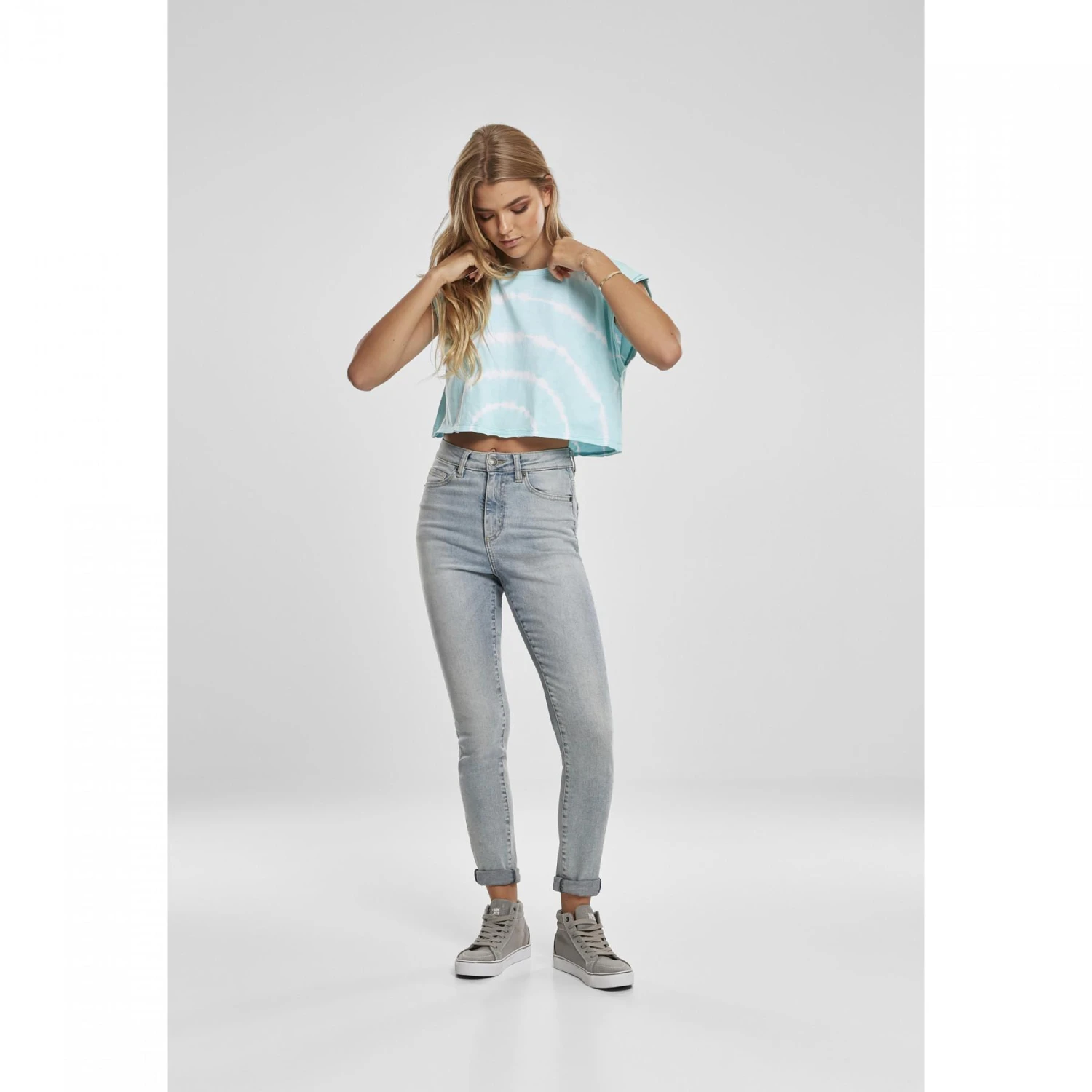 Dames-T-shirt Urban Classics Short Tie Dye 8 Dames-T-shirt Urban Classics Short Tie Dye - Afbeelding 6