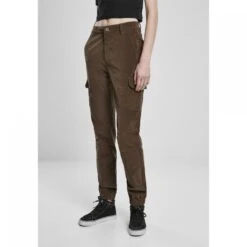 Damesbroek Urban Classics High Waist Cargo Corduroy -Moss Kopenhagen-winkel tb3761 00551 0