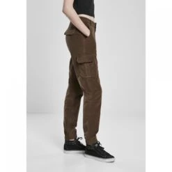 Damesbroek Urban Classics High Waist Cargo Corduroy -Moss Kopenhagen-winkel tb3761 00551 3