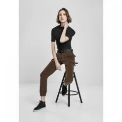 Damesbroek Urban Classics High Waist Cargo Corduroy -Moss Kopenhagen-winkel tb3761 00551 4