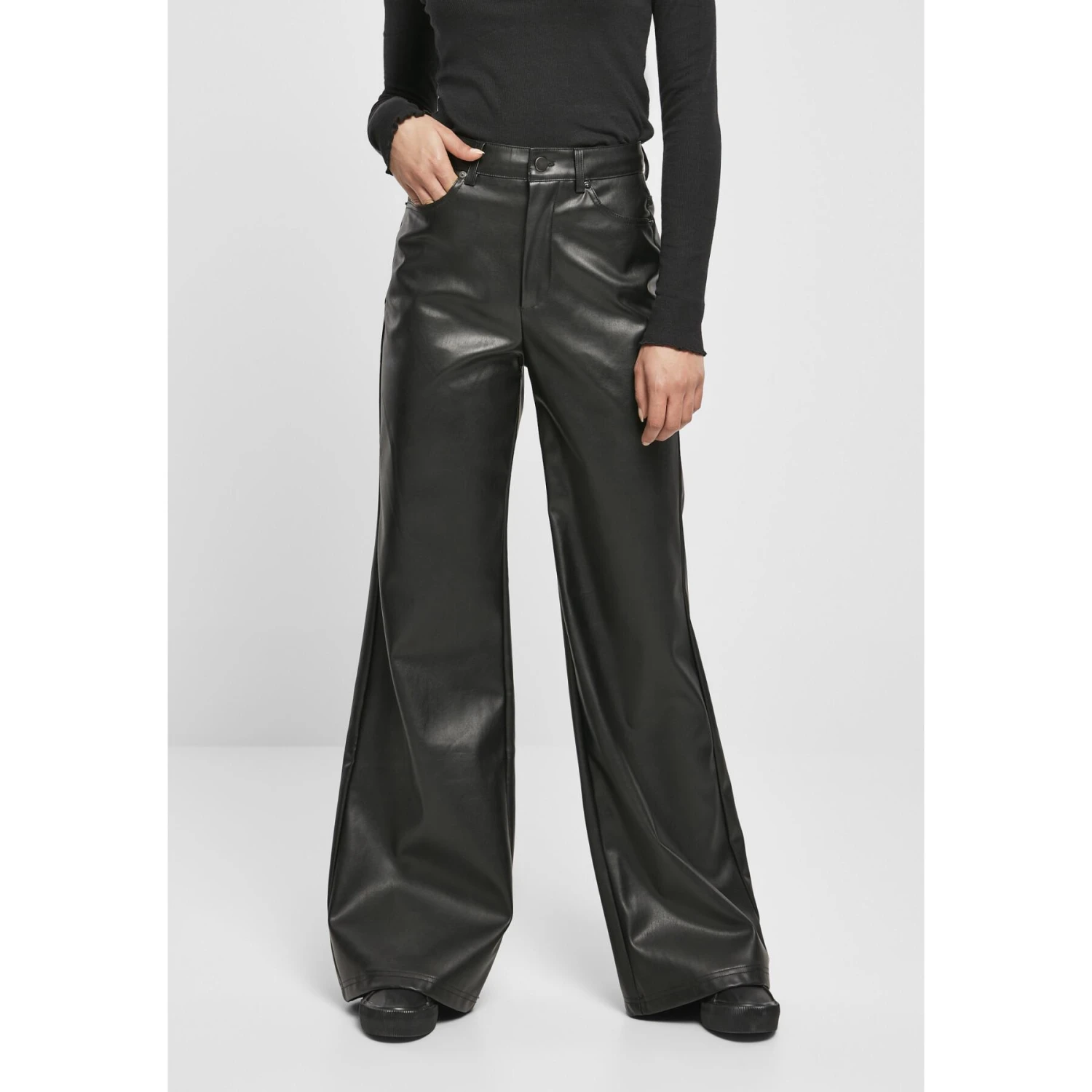 Damesbroek Urban Classics Faux Leather Wide Leg 5 Damesbroek Urban Classics Faux Leather Wide Leg - Afbeelding 3