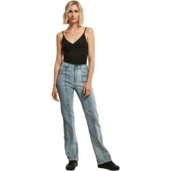 Rechte Damesjeans Met Hoge Taille En Splitje Urban Classics 11 Rechte Damesjeans Met Hoge Taille En Splitje Urban Classics -Moss Kopenhagen-winkel tb4736 03521 4