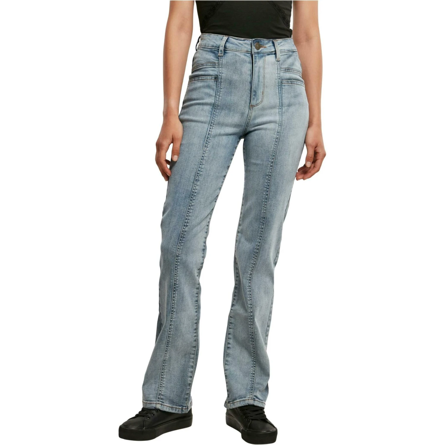Rechte Damesjeans Met Hoge Taille En Splitje Urban Classics 4 Rechte Damesjeans Met Hoge Taille En Splitje Urban Classics - Afbeelding 2
