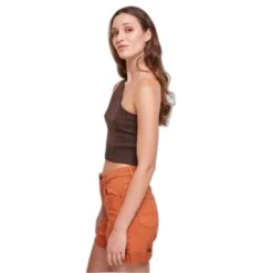 Vrouwen Asymmetrische Crop Top Urban Classics -Moss Kopenhagen-winkel urban classics tb2609 00075 1