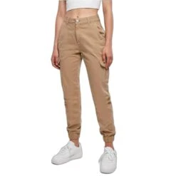 Dames Cargo Broek Met Hoge Taille Urban Classics Groot Getailleerde -Moss Kopenhagen-winkel urban classics tb3048 03738 0 1