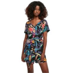 Shorts Jumpsuit Met Riem Voor Vrouwen Urban Classics Viscose GT