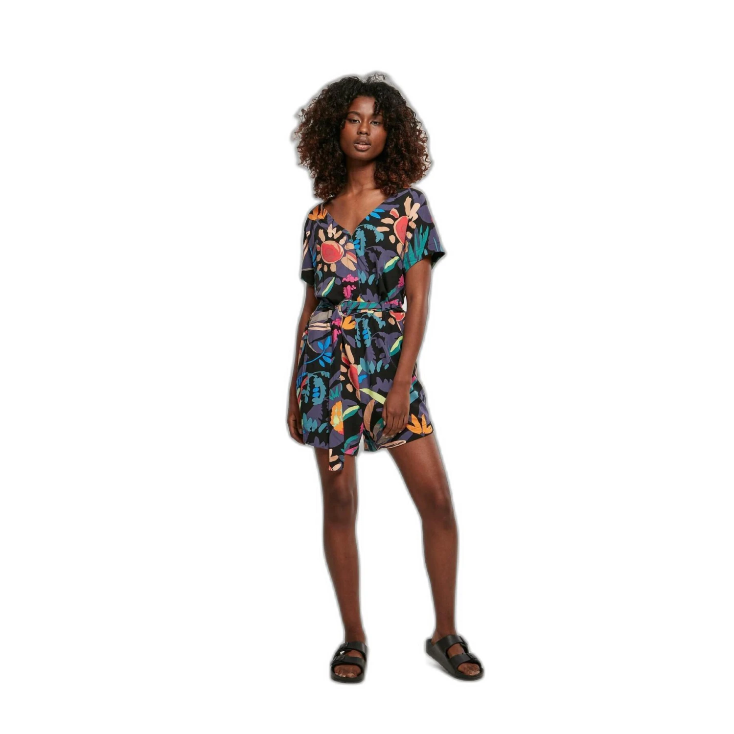 Shorts Jumpsuit Met Riem Voor Vrouwen Urban Classics Viscose GT 7 Shorts Jumpsuit Met Riem Voor Vrouwen Urban Classics Viscose GT - Afbeelding 5