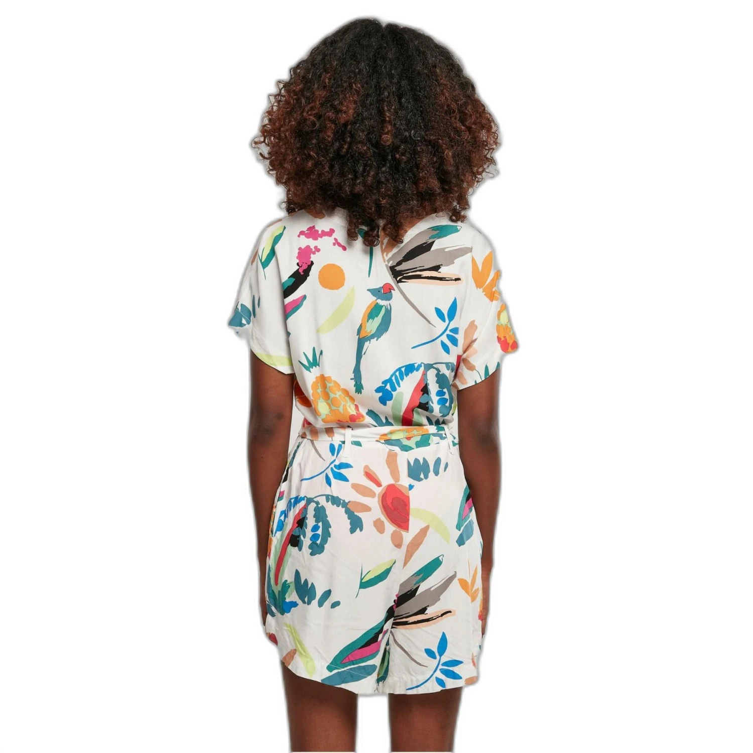 Korte Jumpsuit Met Riem Voor Dames Urban Classics Viscose 7 Korte Jumpsuit Met Riem Voor Dames Urban Classics Viscose - Afbeelding 5