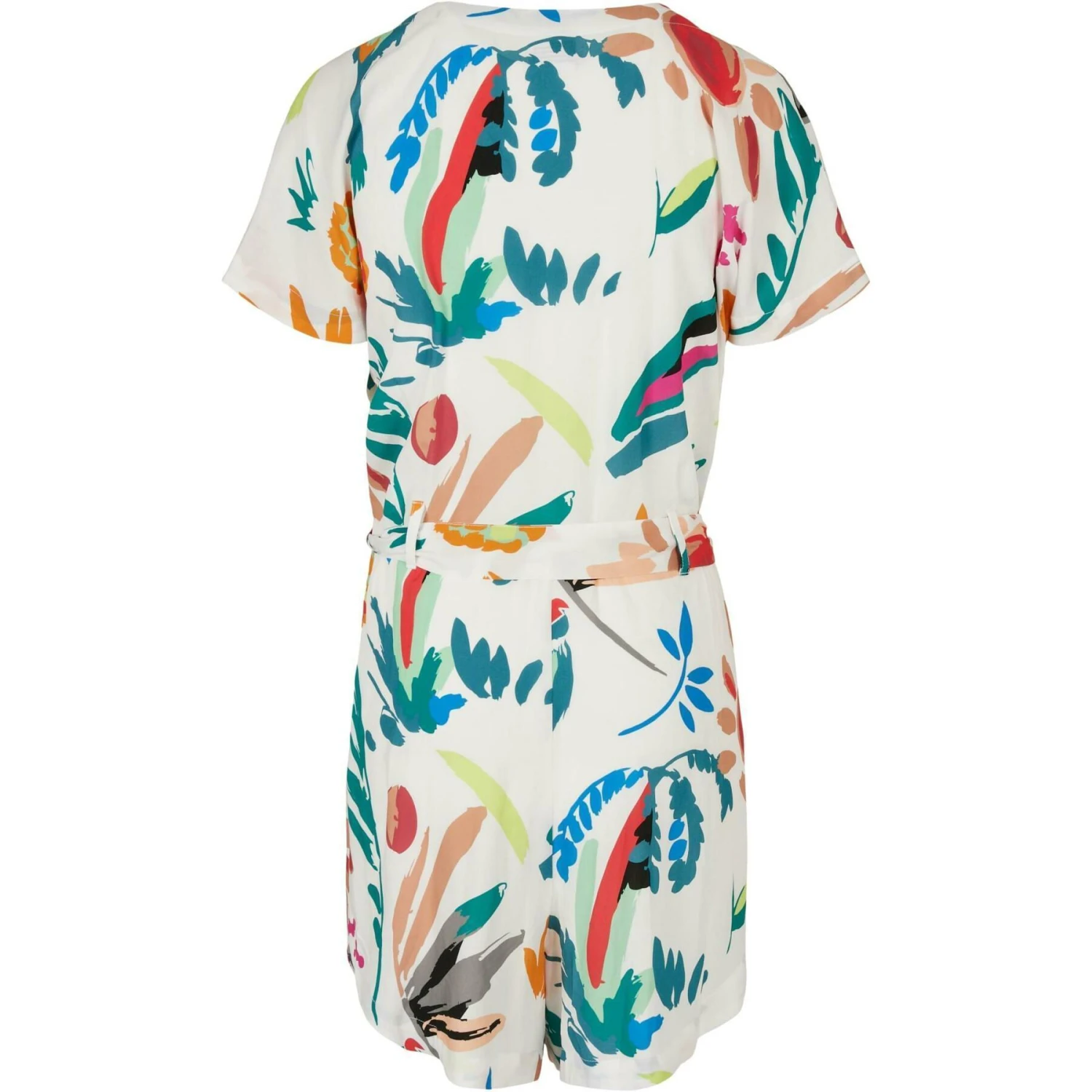 Korte Jumpsuit Met Riem Voor Dames Urban Classics Viscose 4 Korte Jumpsuit Met Riem Voor Dames Urban Classics Viscose - Afbeelding 2