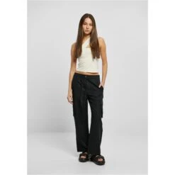 Cargo Broek Met Wijde Pijpen Dames Groot Getailleerd Urban Classics Vicose -Moss Kopenhagen-winkel urban classics tb6041 00007 5 1